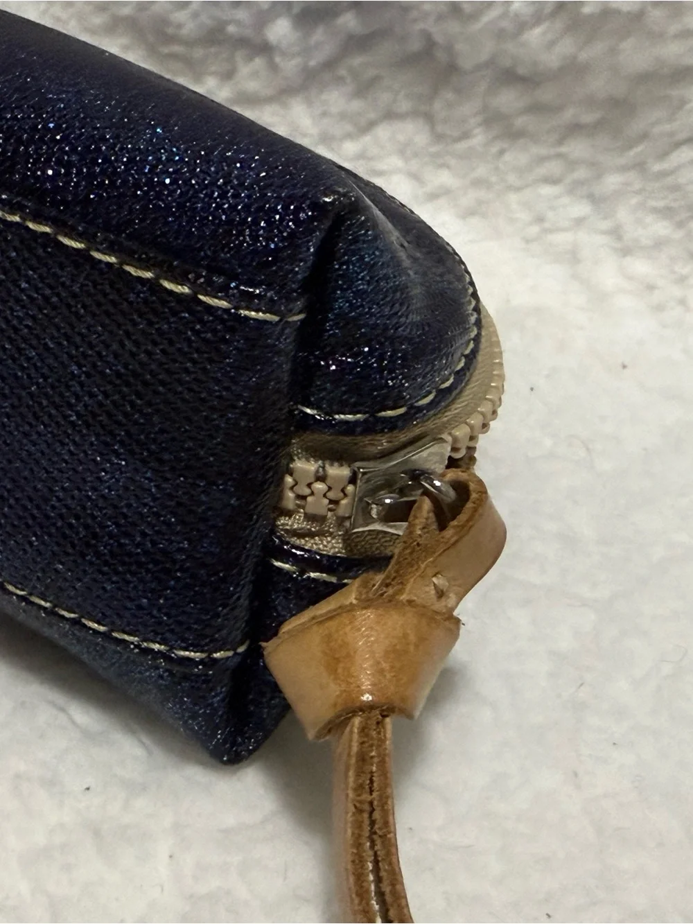 Consuela Dark Blue Glitter Medium Cosmetic Case